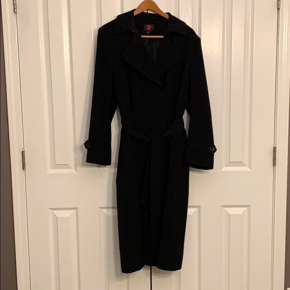 Long, black trench coat. Like new condition